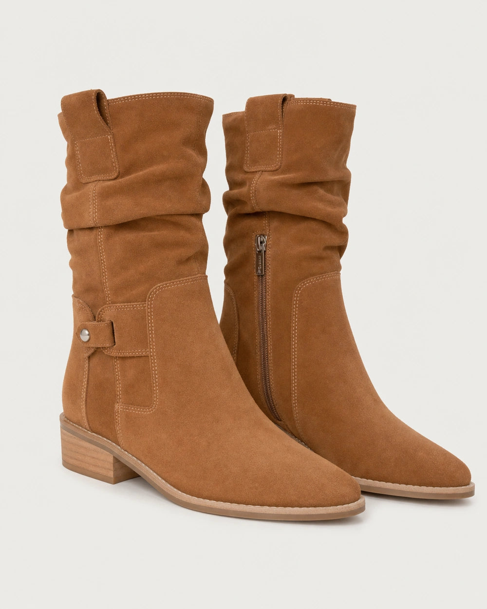 Botines de mujer Emilia de acabado ante y caña fruncida — image 8