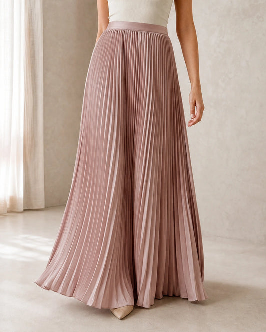 Falda maxi plisada y fluida de mujer — image 1
