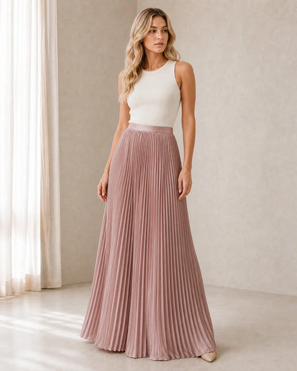 Falda maxi plisada y fluida de mujer — image 3