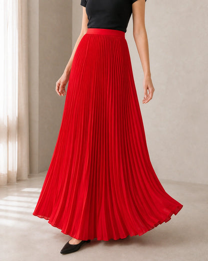 Falda maxi plisada y fluida de mujer — image 12