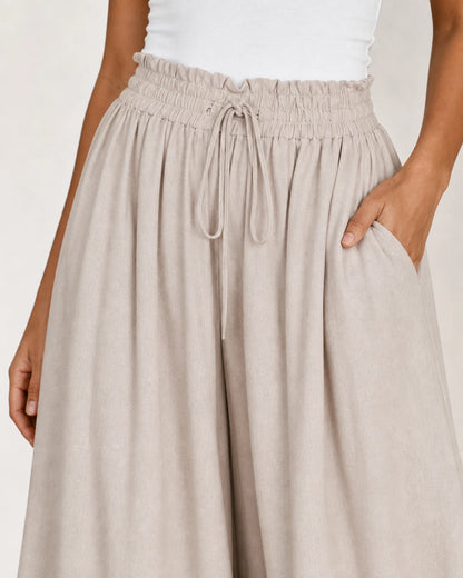 Pantalón de mujer de tiro alto y pierna ancha — image
