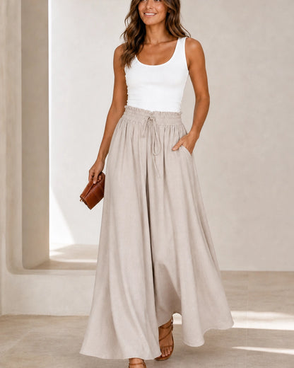 Pantalón de mujer de tiro alto y pierna ancha — image