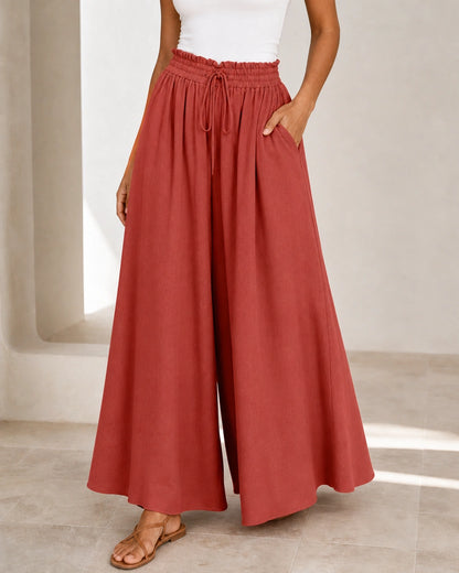 Pantalón de mujer de tiro alto y pierna ancha — image